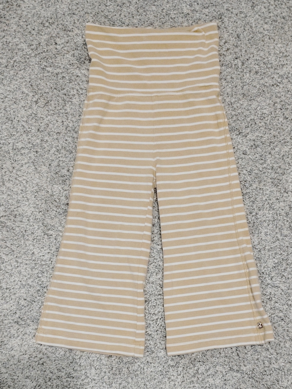 Pink Chicken Beige and White Striped Kids One-Piece Footie